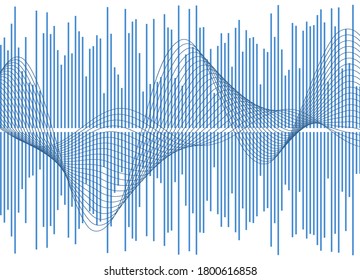 Color equalizer isolated on white background. Vector illustration. Pulse music player. Audio wave logo. Vector design element Poster of the sound wave template visualization signal Illustration eps 10