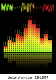 Color equalizer on a black background