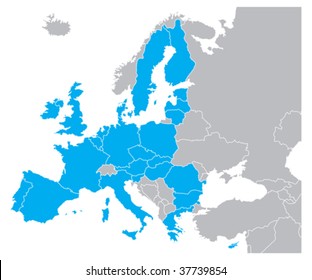 Color European Union Map (EU)