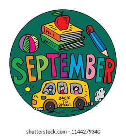 Color example. September Coloring Pages for Kids