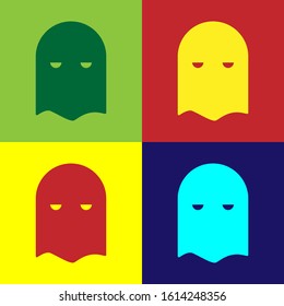 Color Executioner mask icon isolated on color background. Hangman, torturer, executor, tormentor, butcher, headsman icon.  Vector Illustration
