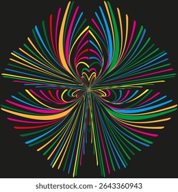 Color explosion icon. Vibrant swirl shape. Abstract motion vector. Dynamic energy burst.