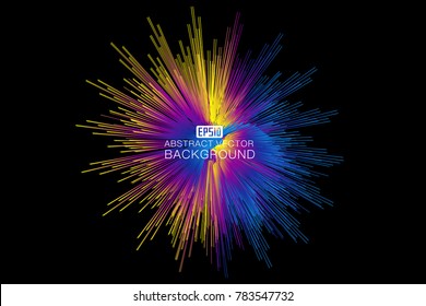 Color Explosion series. Creative arrangement of colorful streaks as a concept metaphor on subject of design, art and imagination