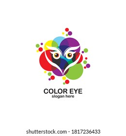 Color eye eagle logo design template vector illustration
