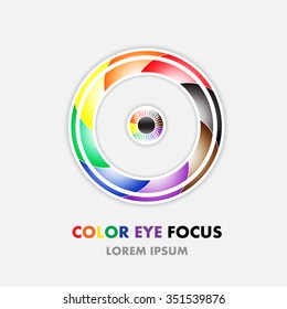 Color eye Focus symbol icon. vector illustration