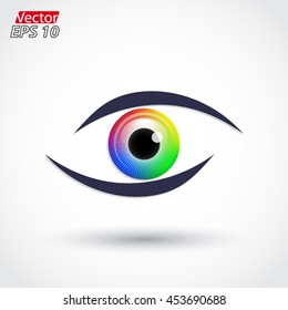 color eye icon / vector illustration