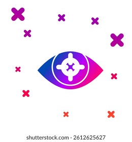 Color Eye scan icon isolated on white background. Scanning eye. Security check symbol. Cyber eye sign. Gradient random dynamic shapes. Vector