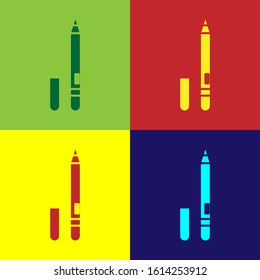 Color Eyeliner, eyebrow icon isolated on color background. Pencil for eyes.  Vector Illustration