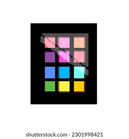 color eyeshadow beauty game pixel art retro vector. bit color eyeshadow beauty. old vintage illustration