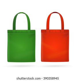 Tote de bolsita de tela de tela de tela de color. Ilustración del vector