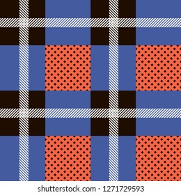 Color fabric plaid. Seamless vector illustration.