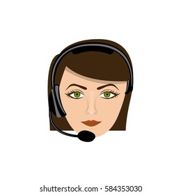 color face woman technological services icon, vector illustration design