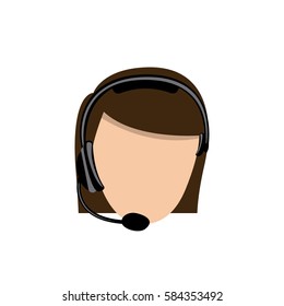 color face woman technological services icon, vector illustration design