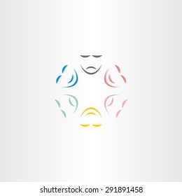 color faces happy and sad mask icon design