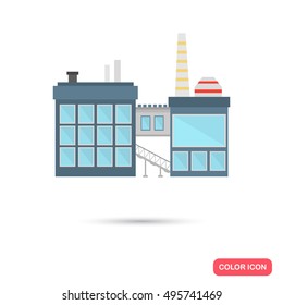 Color factory building flat icon. Stock Vector icon. Illustration for web and mobile design