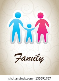 color family icon over vintage background vector illustration