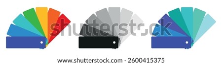 Color fans. Flat vector illustration isolated on white