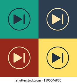 Color Fast forward icon isolated on color background. Vintage style drawing. Vector Illustration