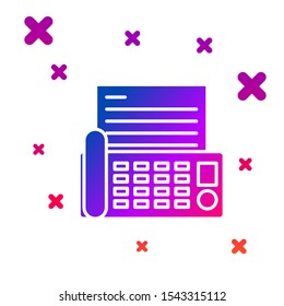 Color Fax machine icon isolated on white background. Office Telephone. Gradient random dynamic shapes. Vector Illustration