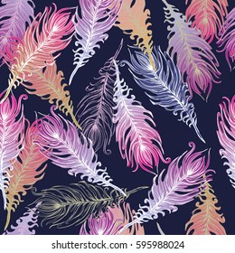 Color feather on deep background