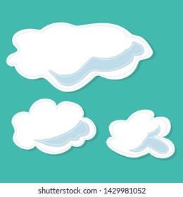 Color felt handmade clouds with shadow