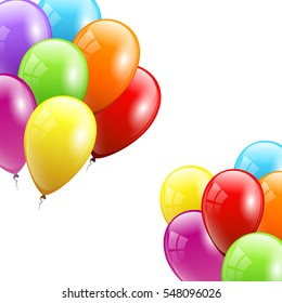 Color Festive Balloons. Birthday card. Vector illustration EPS 10.