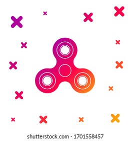 Color Fidget spinner icon isolated on white background. Stress relieving toy. Trendy hand spinner. Gradient random dynamic shapes. Vector Illustration