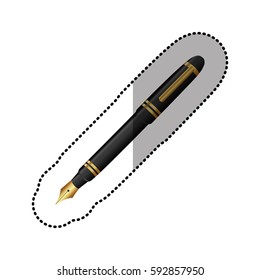 color figure ballpoint icon, vector illustraction design