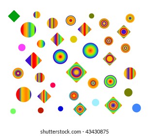 color figures on white background