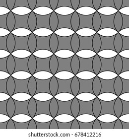 Color figures tessellation background. Image with oval and quadrangular shapes. Ethnic mosaic tiles motif. Seamless surface pattern design with interlocking circles ornament. Oriental art composition.