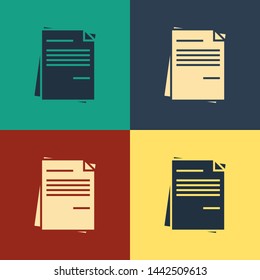 Color File document icon isolated on color background. Checklist icon. Business concept. Vintage style drawing. Vector Illustration