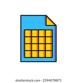 Color File document icon isolated on white background. Checklist icon. Business concept. Flat filled outline style with shadow. Vector