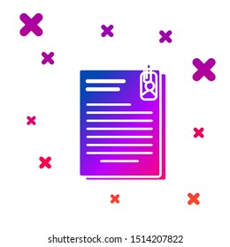 Color File document and paper clip icon isolated on white background. Checklist icon. Business concept. Gradient random dynamic shapes. Vector Illustration