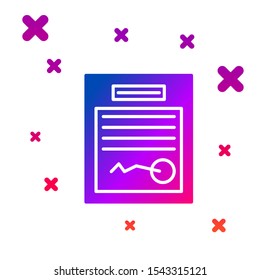 Color Filled form icon isolated on white background. File icon. Checklist icon. Business concept. Gradient random dynamic shapes. Vector Illustration