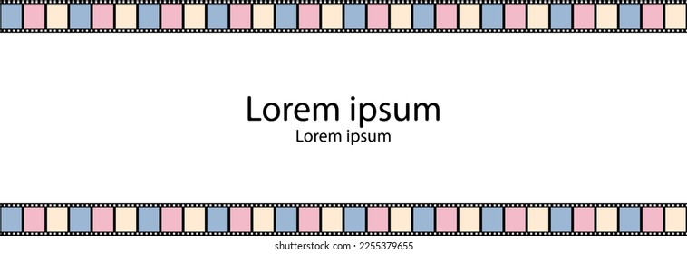 Color film film isolated on white background. Festive design with space for text. seamless pattern.