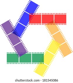 Color film on a white background vector illustration