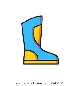 Color Fire boots icon isolated on white background. Flat filled outline style with shadow. Vector