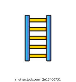 Color Fire escape icon isolated on white background. Pompier ladder. Fireman scaling ladder with a pole. Flat filled outline style with shadow. Vector