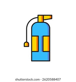 Color Fire extinguisher icon isolated on white background. Flat filled outline style with shadow. Vector