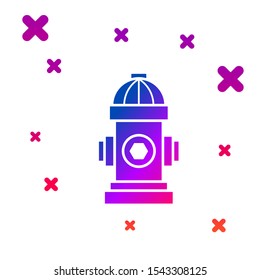 Color Fire hydrant icon isolated on white background. Gradient random dynamic shapes. Vector Illustration