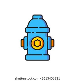 Color Fire hydrant icon isolated on white background. Flat filled outline style with shadow. Vector