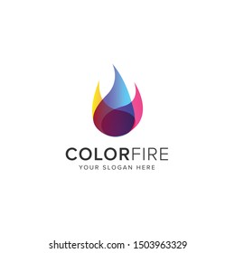 Color fire logo vector icon