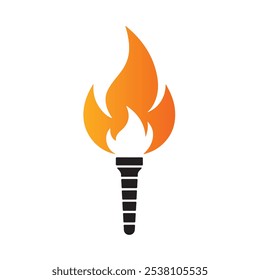 Color Fire Torch silhouette vector illustration isolated on a white background. 