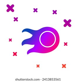 Color Fireball icon isolated on white background. Gradient random dynamic shapes. Vector Illustration