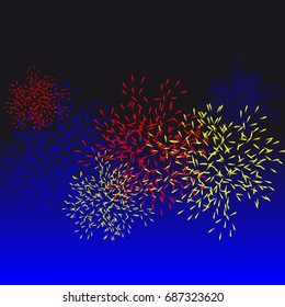 Color firework isolated  on color background. Vector illustration.