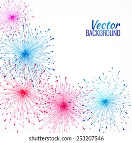 Color fireworks hand drawn vector background, design template for Corporate, Media, Technology style.