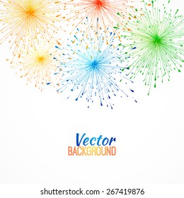 Color fireworks hand drawn vector background, design template for Corporate, Media, Technology style.