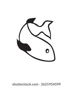 Color fish can be used for any purpose. Icon, line, vector