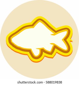 Color fish icon isolated on beige background. Vector illustration.