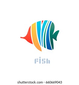 Color Fish Logo Template.